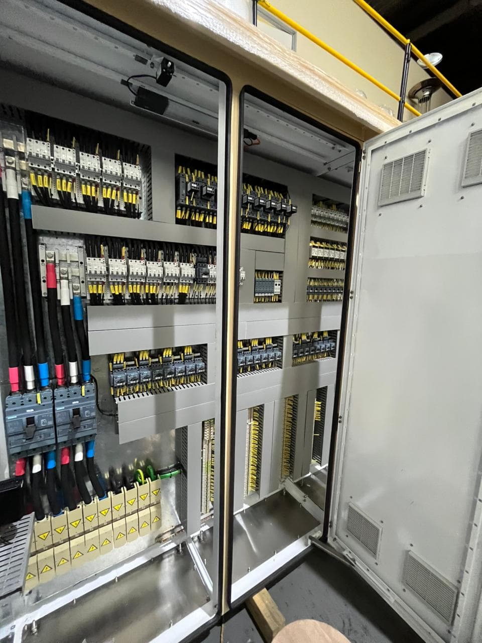 Motor control centre wired and inspected before delivery.